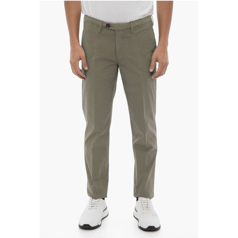 ID Stretch Cotton Chinos Pants with Belt Loops