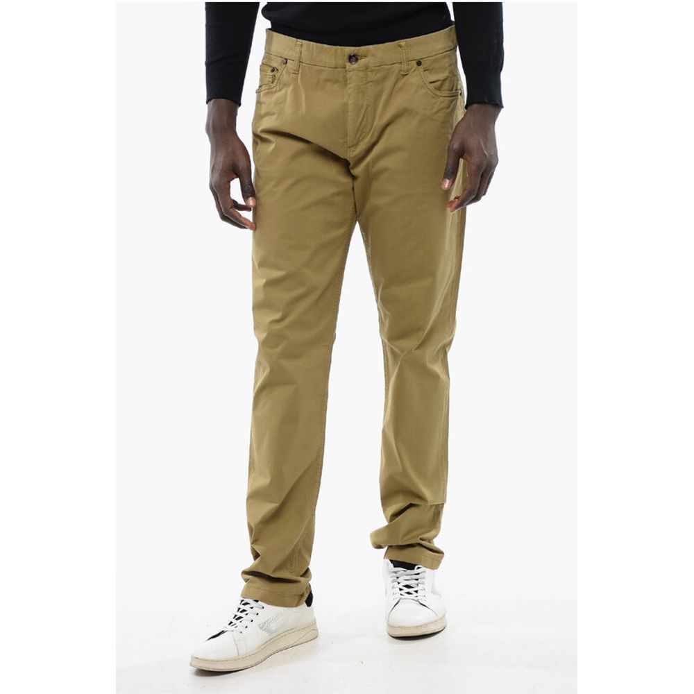 ID 5-Pocketed Stretch Cotton Pants with Belt Loops