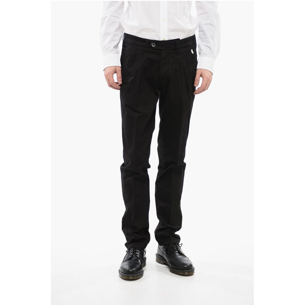 ID Stretch Cotton Chinos Pants with Flap Back Pockets