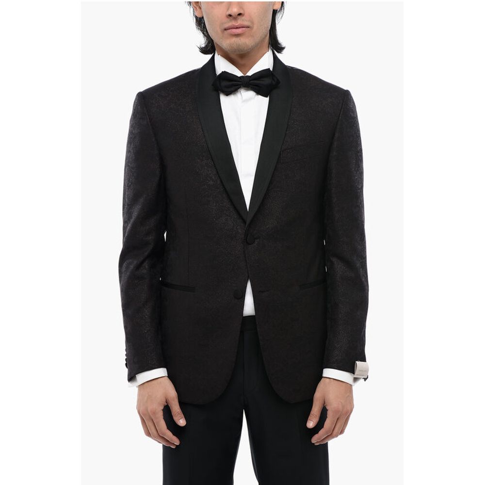 Glitter Virgin Wool ACADEMY CERIMO 2-Button Blazer With Shaw