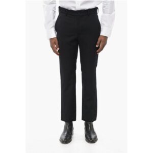 Slim Fit Wool Pants with Belt Loops