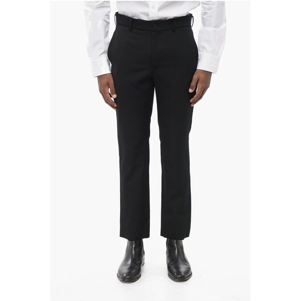 Slim Fit Wool Pants with Belt Loops