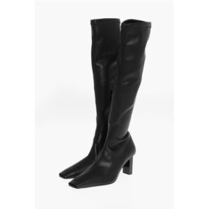 Eco-Leather Boots with Inner Zip 8cm