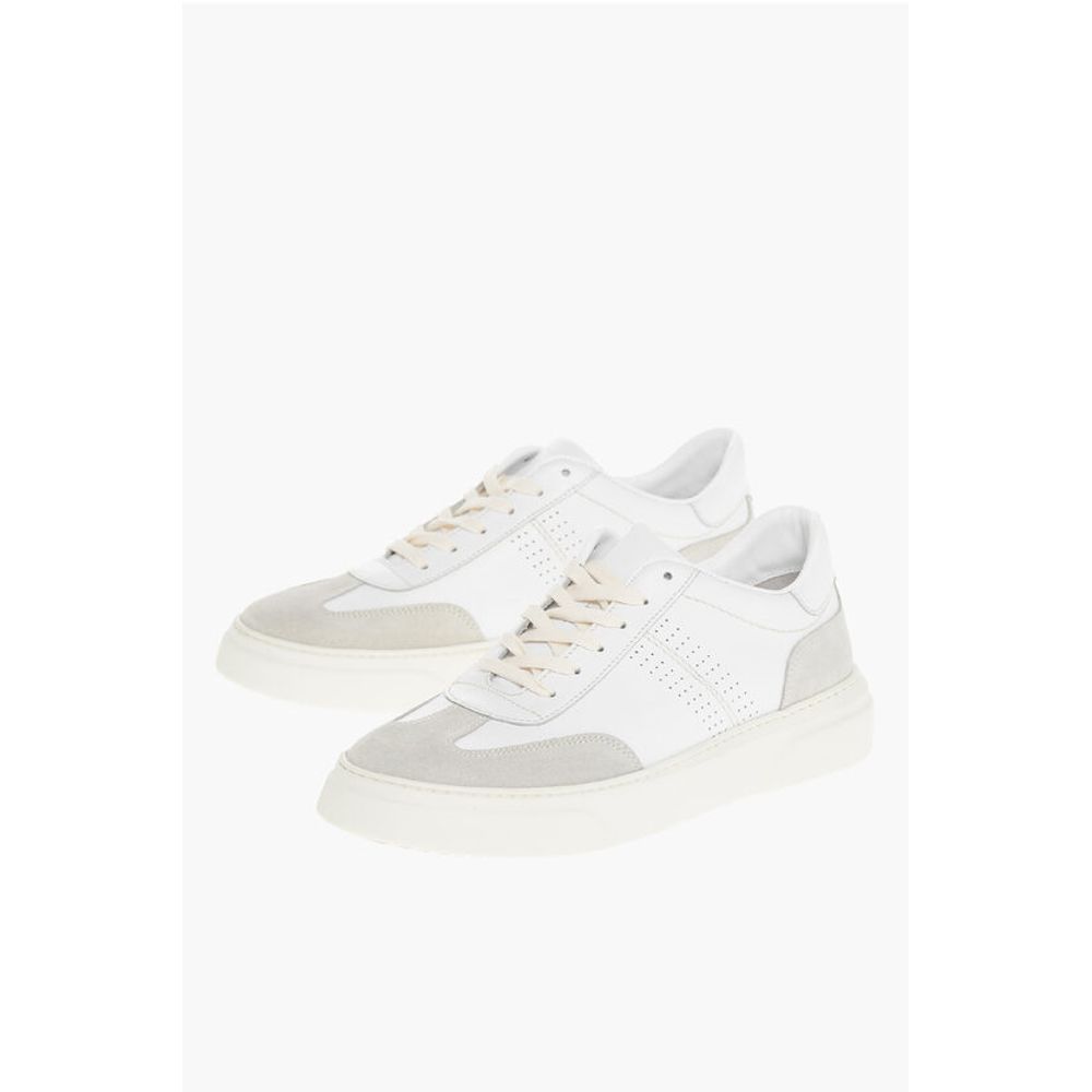 CC COLLECTION Leather Low-top Sneakers With Suede Detail