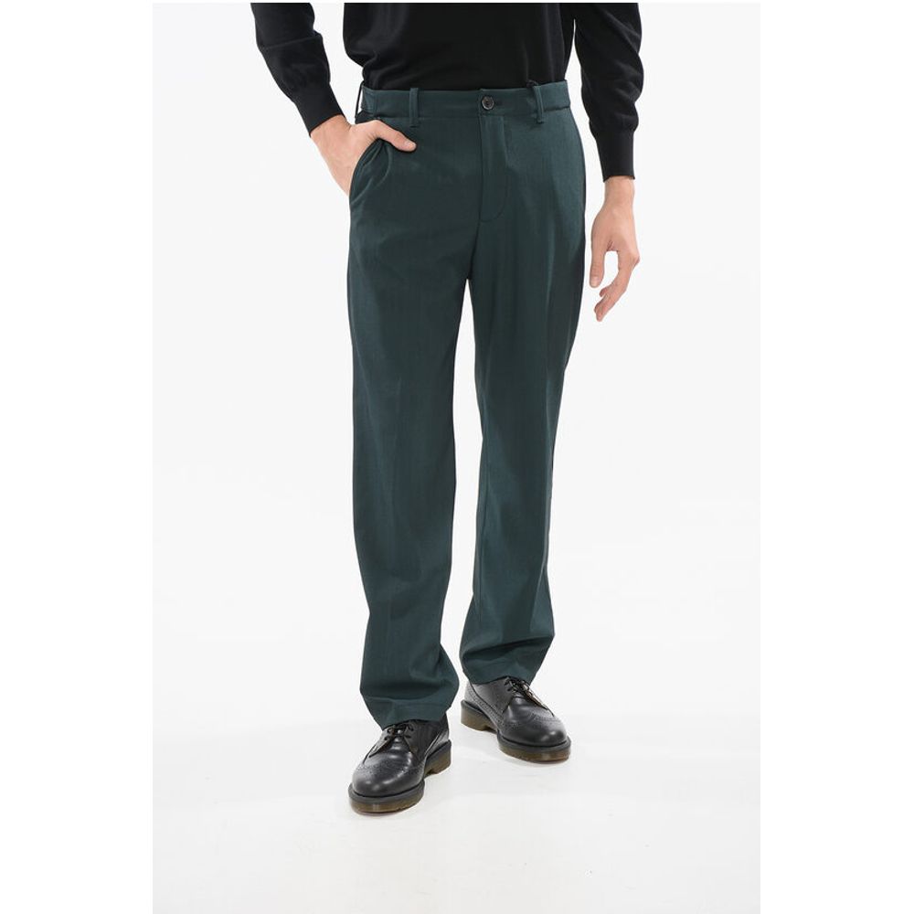 Wool Blend CIRCLE Pants with Visible Stitching