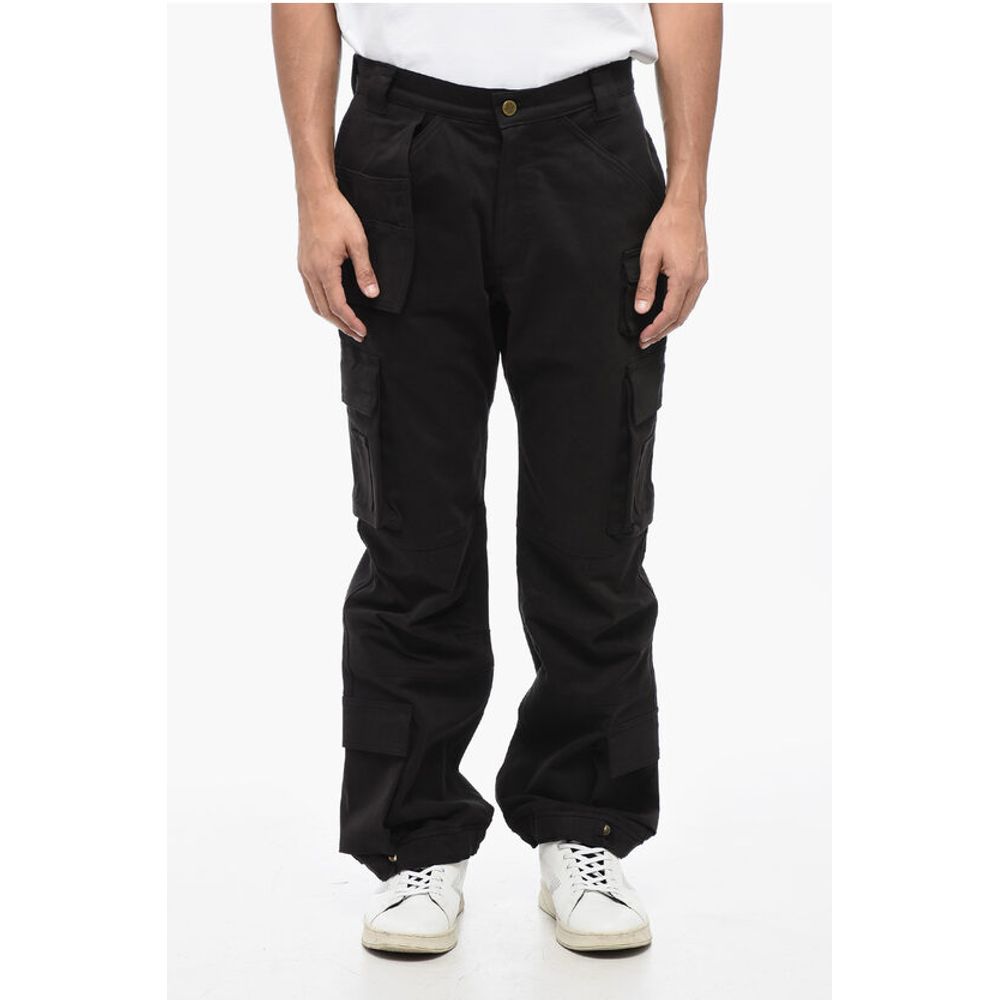 Cotton Cargo Pants with Golden Button