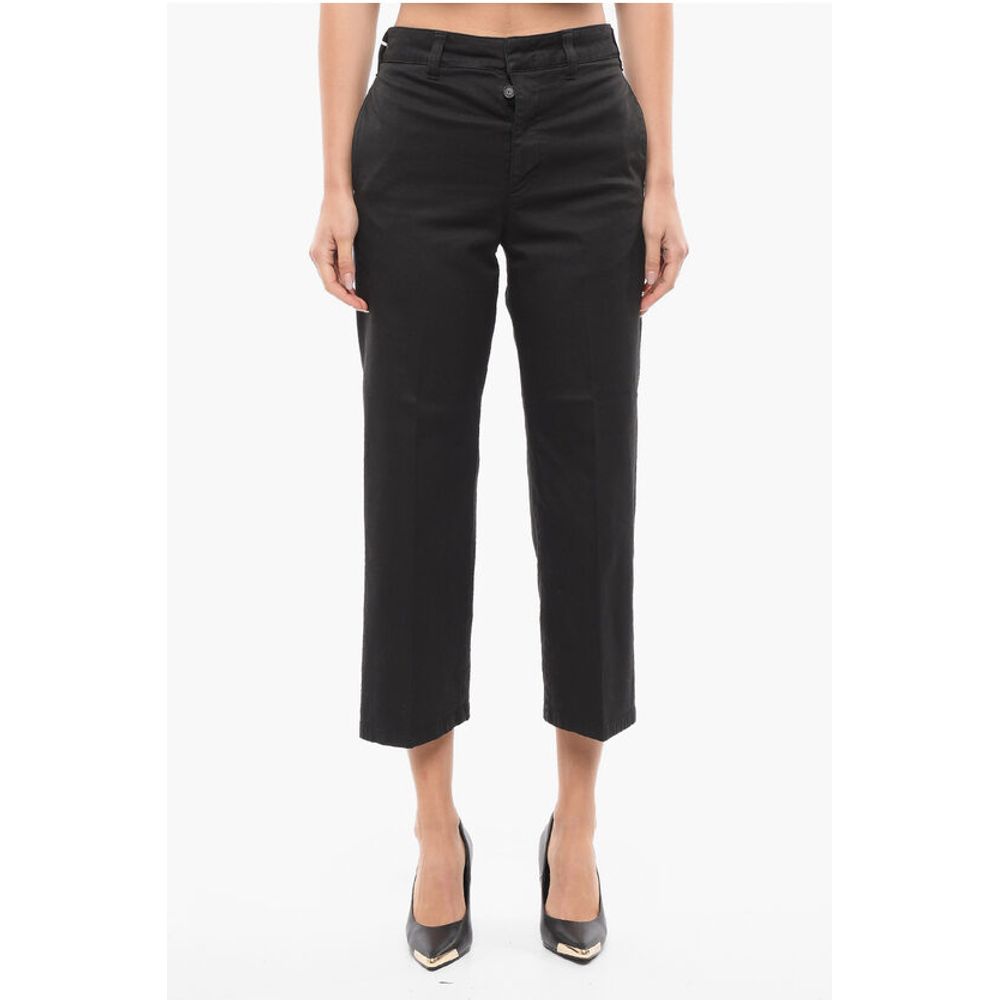 Cropped Fit Chinos Pants with Belt Loops