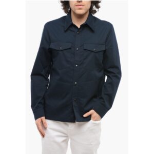 Cotton Twill Blend COLOR Overshirt with Snap Buttons