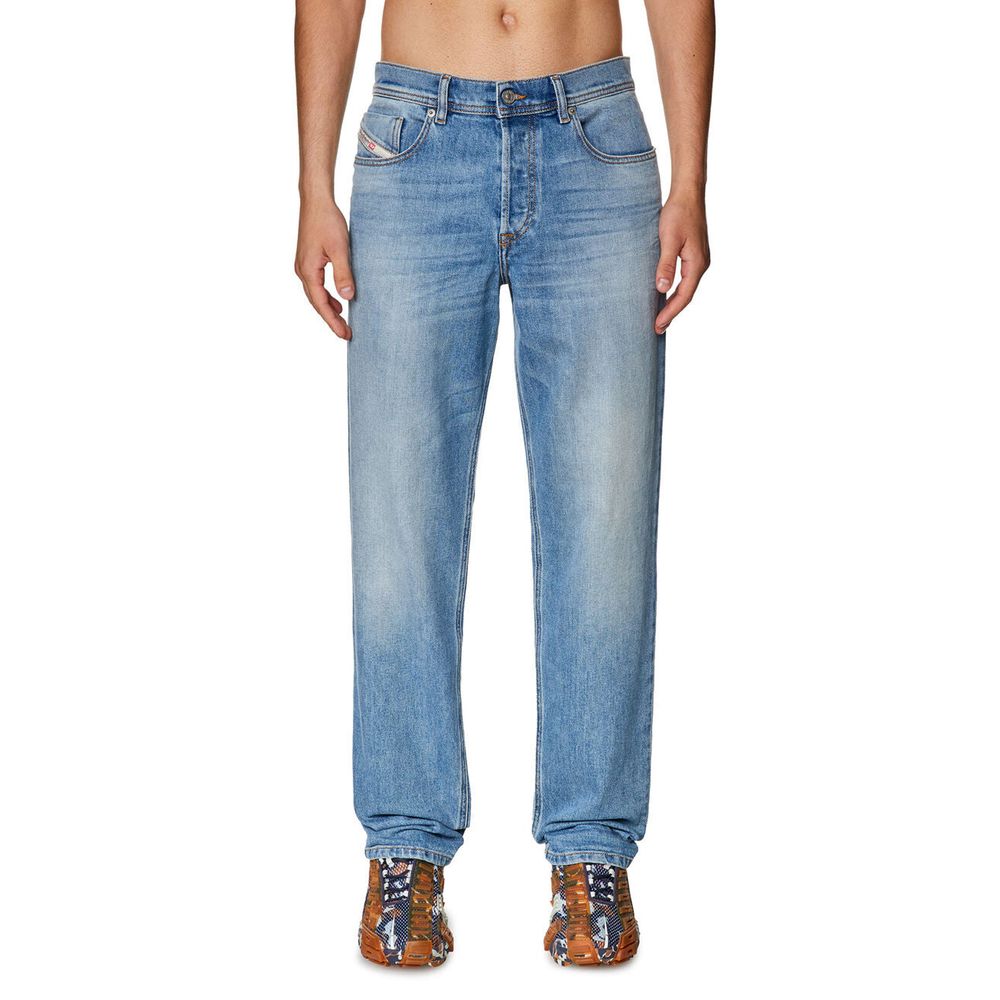 Light Blue Cotton Men's Regular-Fit Jean