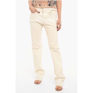 Coated-denim D-LYA Slim-fitting Jeans with High Waist