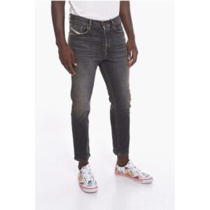 D-FINING Cropped Denims with Distressed Effect 17cm