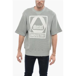 Honeycomb Motif S-COOLWAF Crew-Neck T-shirt with Maxi Print
