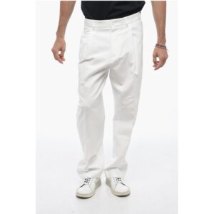 High-waisted Chino Pants with Front Pleats