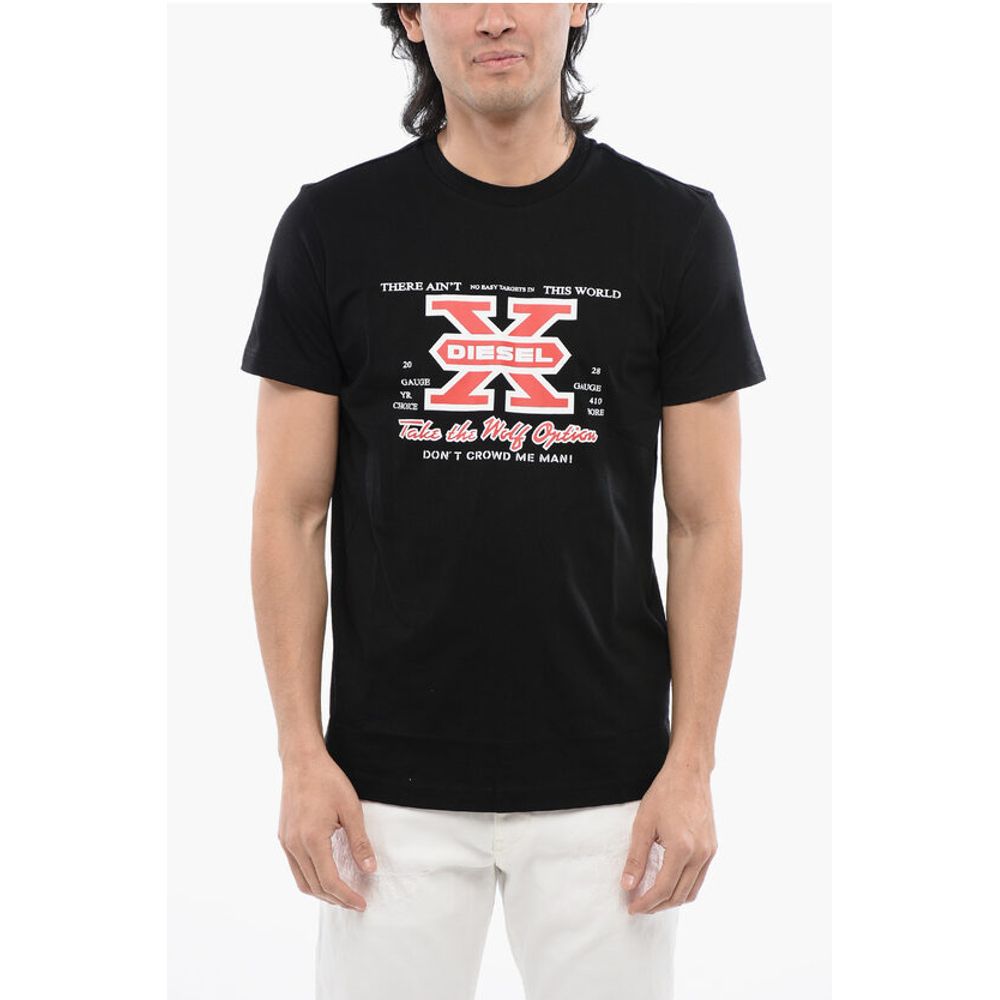 Front Printed T-DIEGOR-K48 Crew-neck T-Shirt
