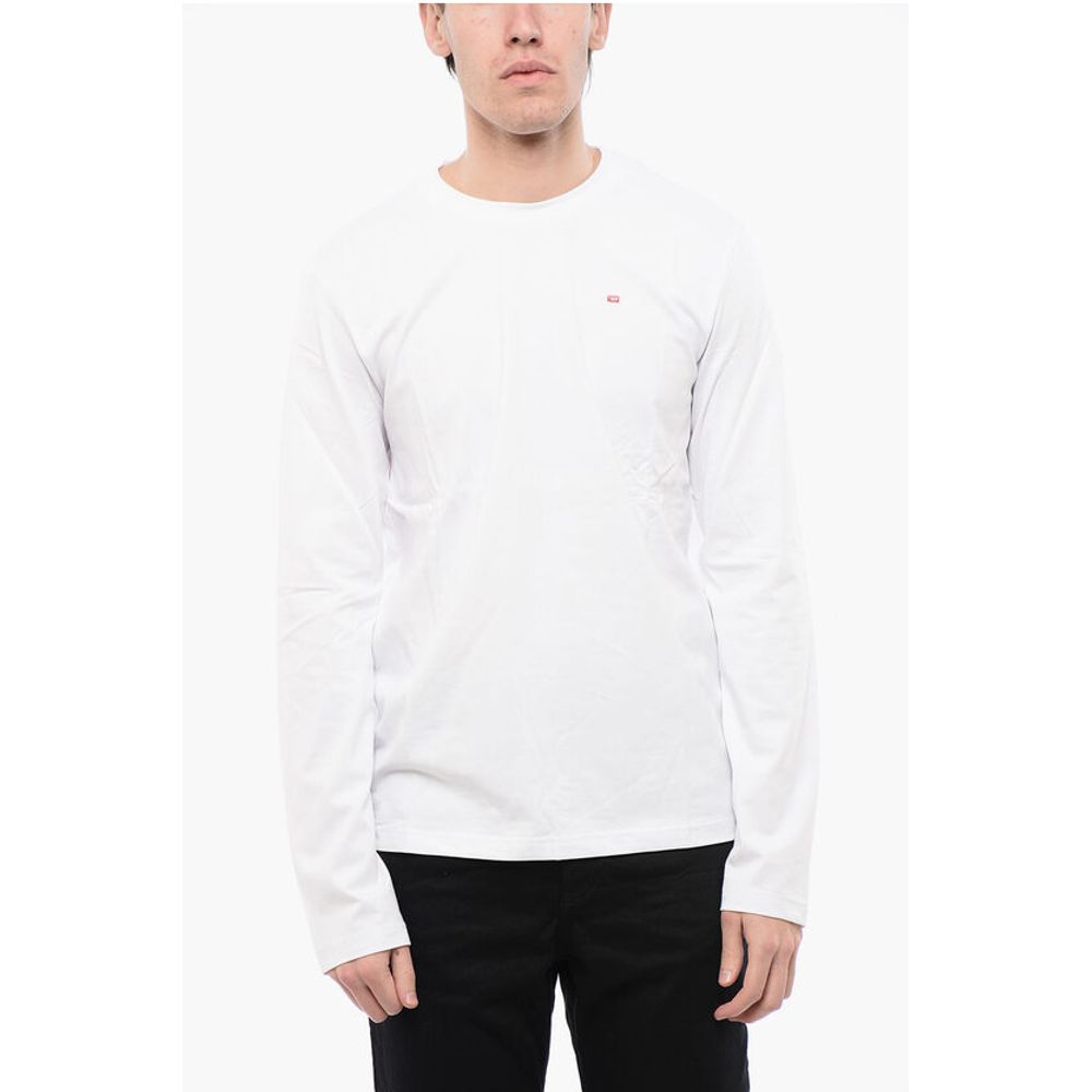 Long Sleeves Cotton T-DIEGOR-LS-MICRODIV Crew-neck T-shirt