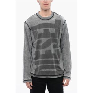 RED TAG Burn-Out Wash Long Sleeved T-CRANE-LS-L1 Crew-neck T