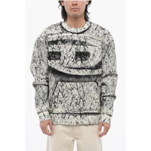 RED TAG Cracked Effect S-MACOVAL Crew-neck Sweatshirt