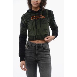 RED TAG Brushed Cotton F-SLIMMY Cropped Hoodie with Flocked