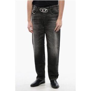 Dark Washed 2010 D-MACS-S2 Loose Fit Jeans with Cut-Out Logo
