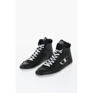 Leather S-LEROJI High-Top Sneakers with Faded Sole