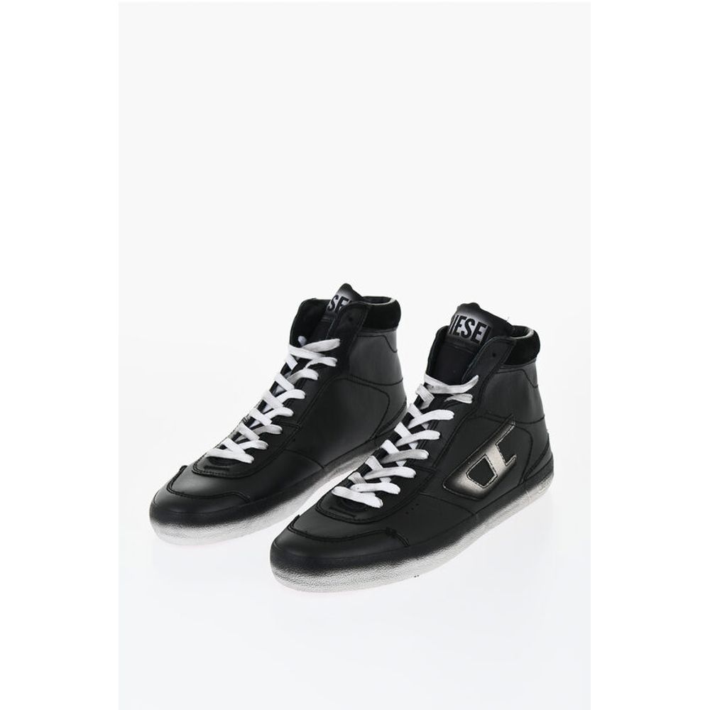 Leather S-LEROJI High-Top Sneakers with Faded Sole