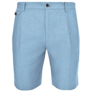 Light Blue Linen Men Short