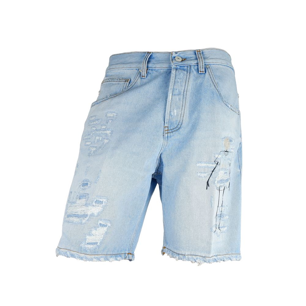 Blue Cotton Men's Bermuda Short