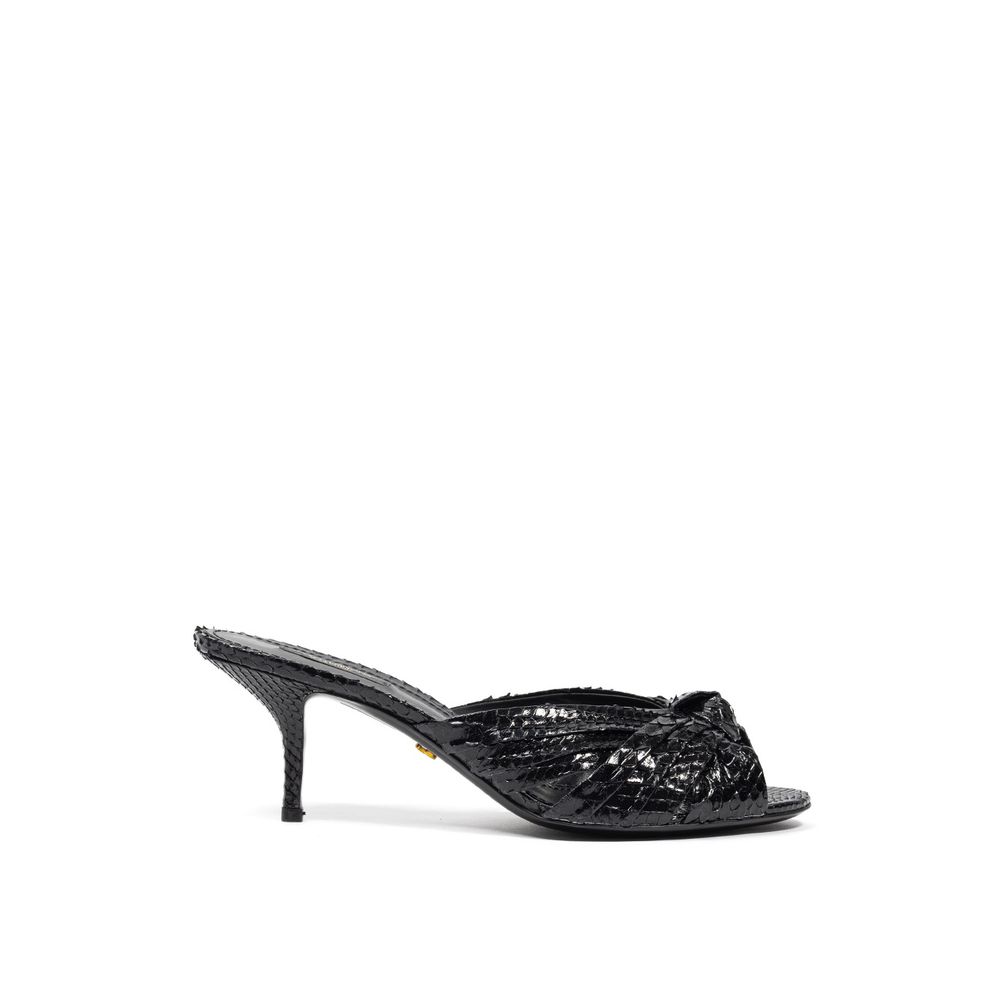 Black Snake Skin  Sandal