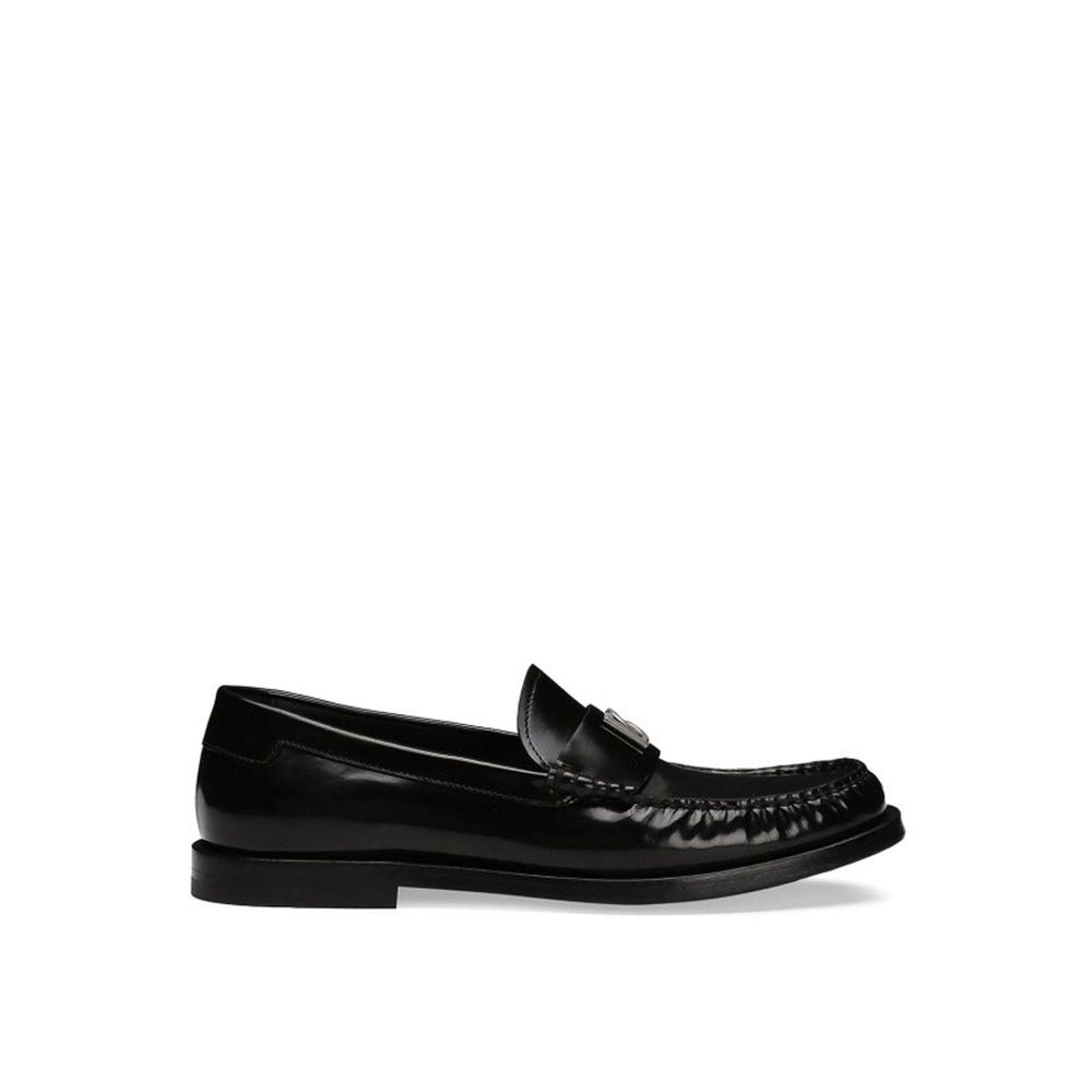 Leather Logo Loafers