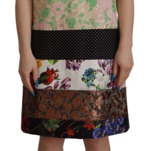 Patchwork Sheath Mini Dress - Multicolor Elegance