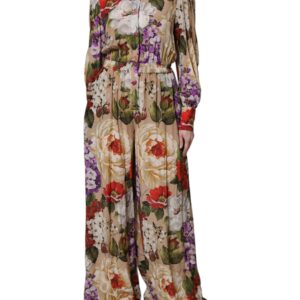 Multicolor Floral Wide Leg Jumpsuit Dress