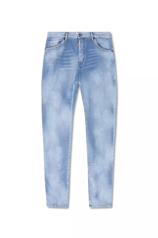Light Blue Cotton Men Jeans