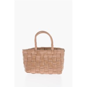 Glossy Handbag with Braided Design