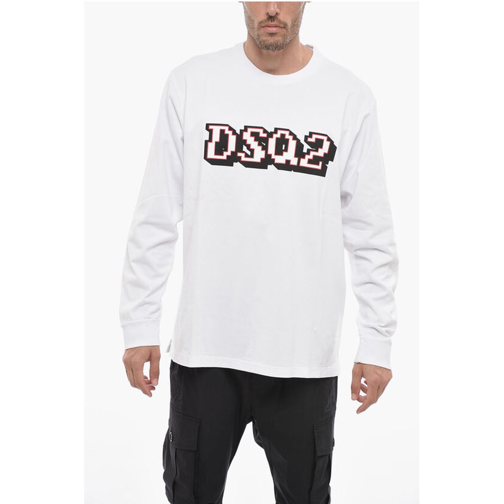Long-sleeved Skater Fit T-shirt with Logo Print