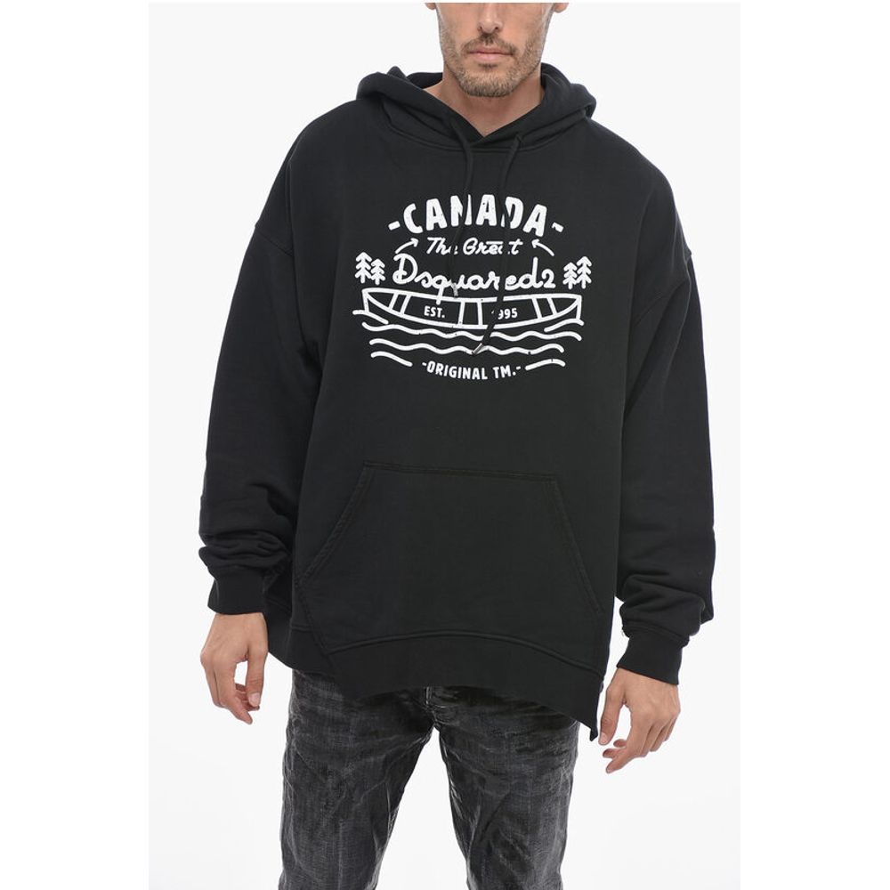 RAGIAN Hoodie Sweatshirt with Lettering Print