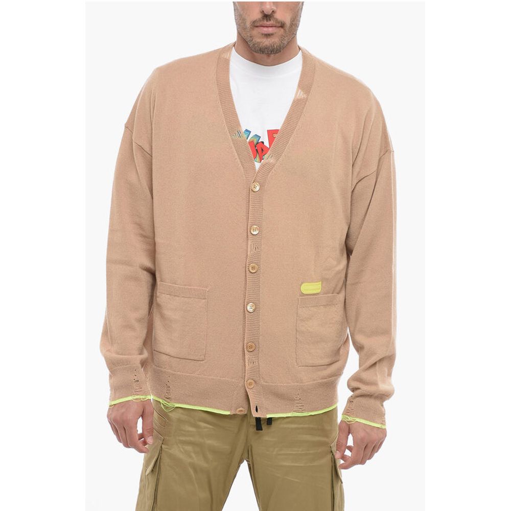 Cashmere Blend Cardigan wiith Distressed Detail