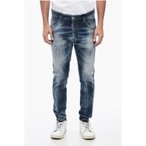 Dark-washed Skater Denims with Stonewashed Effect 16cm