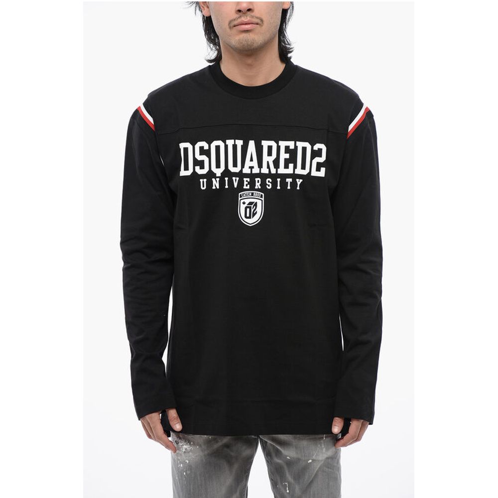Varsity T-shirt with Contrasting Print