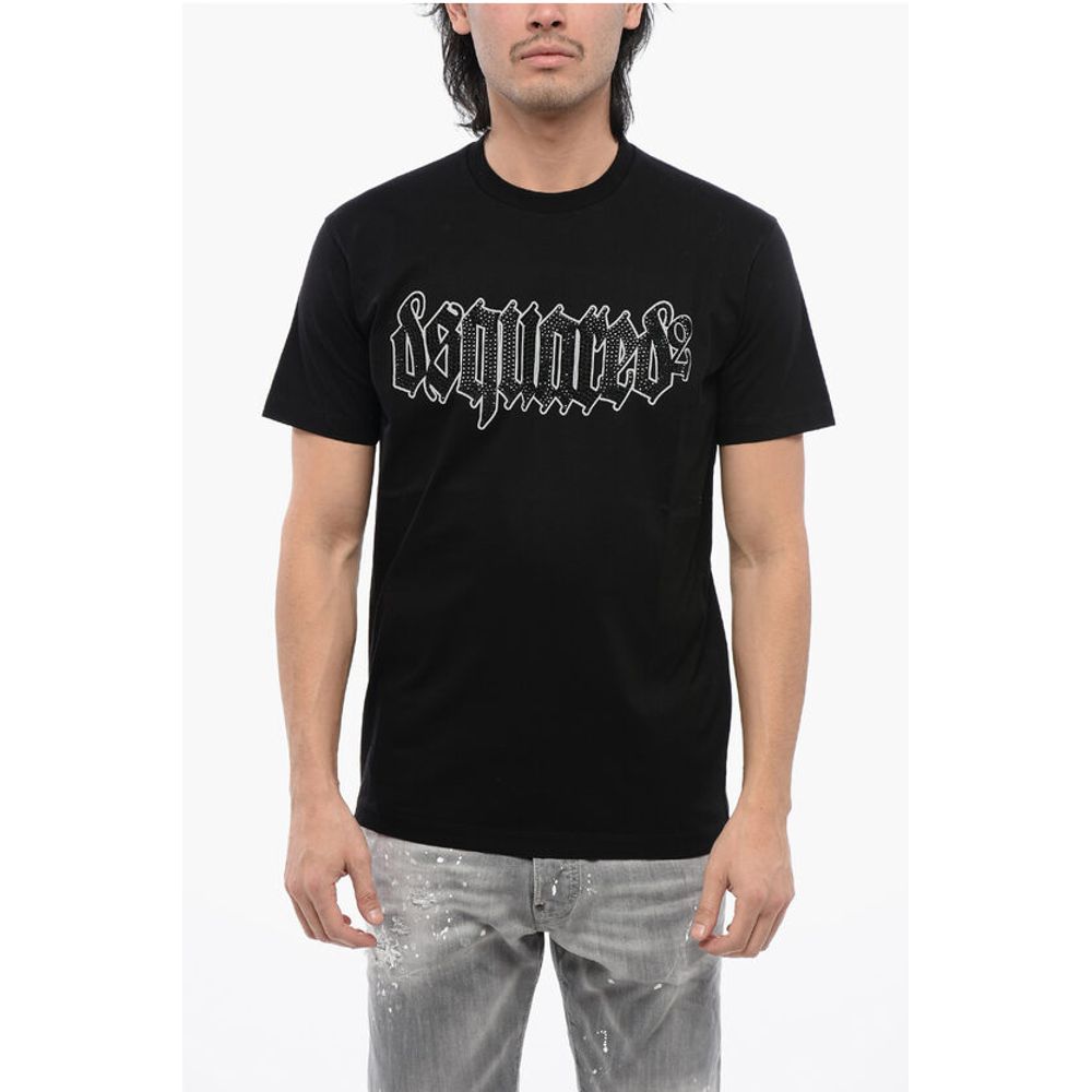 Cotton D2 GOTHIC Loose Fit T-Shirt with Rhinestones