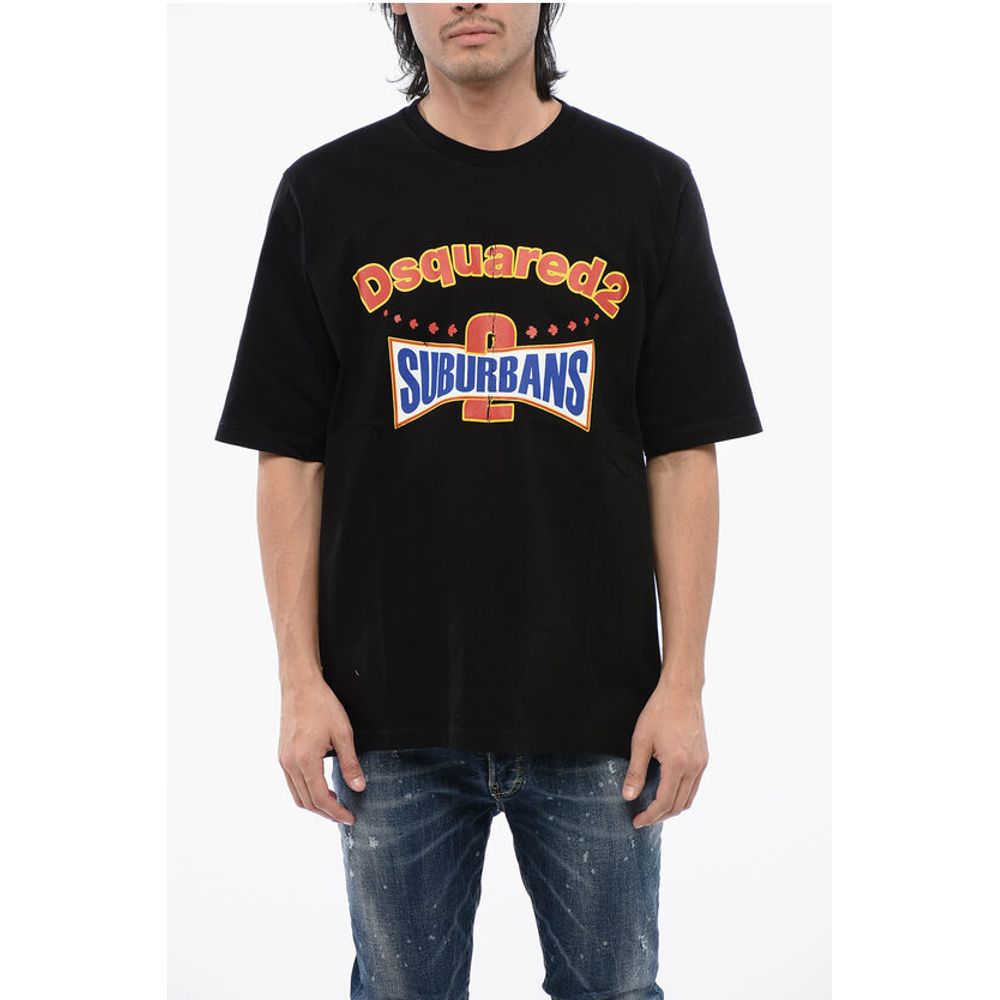 Crew Neck D2 SUBURBAN Skater Fit Cotton T-Shirt