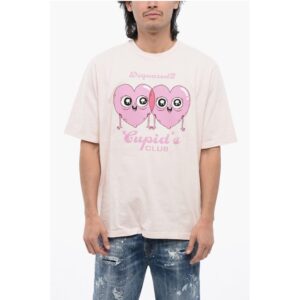 Crew Neck CUPID'S CLUB Cotton T-Shirt