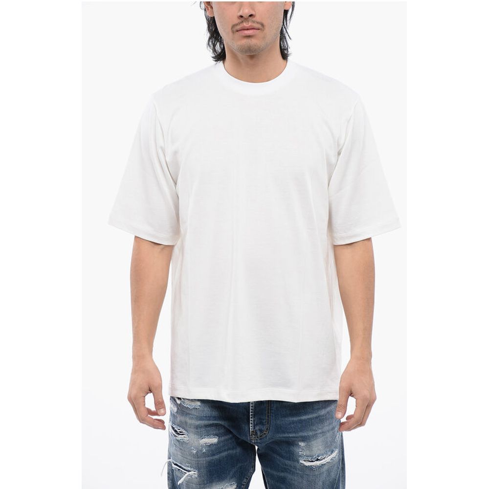 Football Fit Cotton Blend T-Shirt with Logo Patch