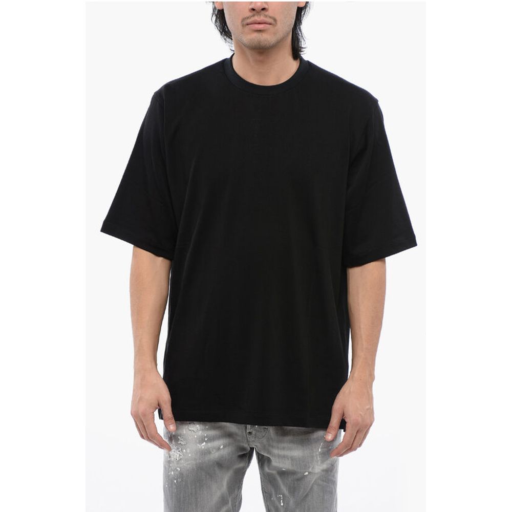 Football Fit Cotton Blend T-Shirt with Logo Patch