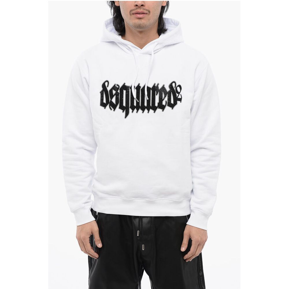 Cool-fit Hoodie Sweatshirt with Rhinestones