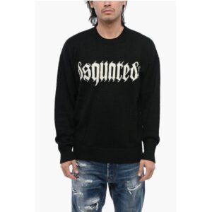 Alpaca-blended Pullover with Contrasting Logo