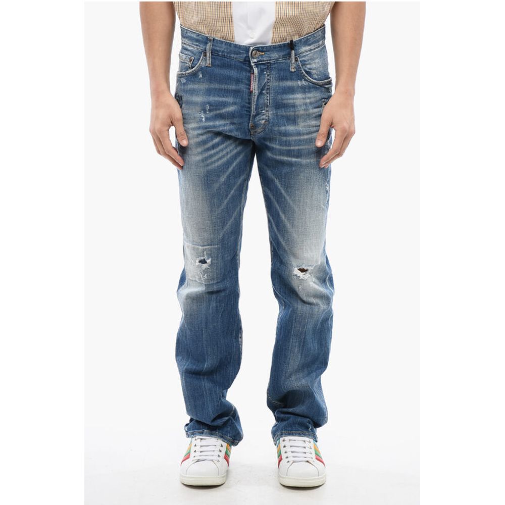 Embroidered ROADIE Slim Fit Jeans With Distressed Effect