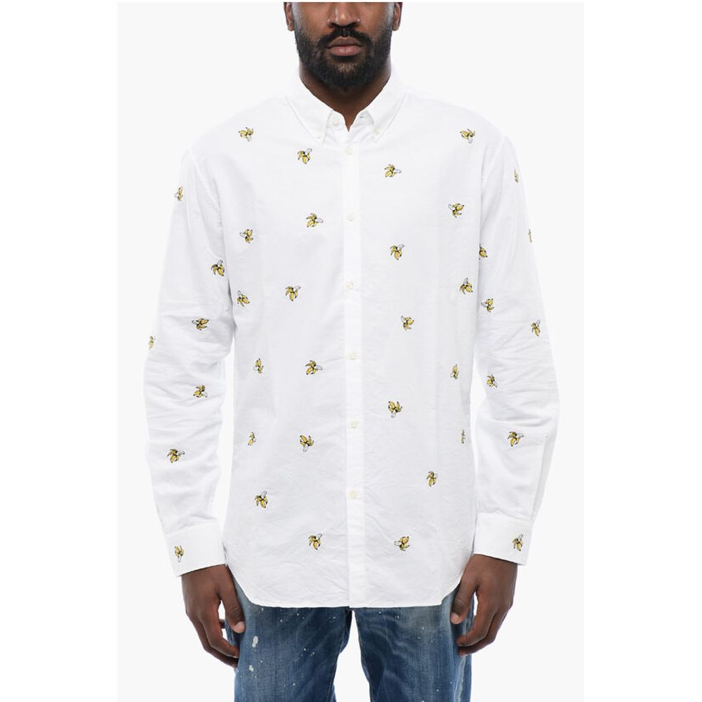 Button-Down Shirt With Banana Embroidery