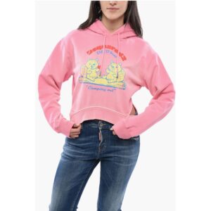 Brushed Cotton CAMPING OUT Cropped Fit Hoodie