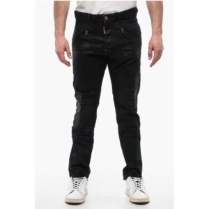 Coated Jeans With Zipped Pockets 17 cm