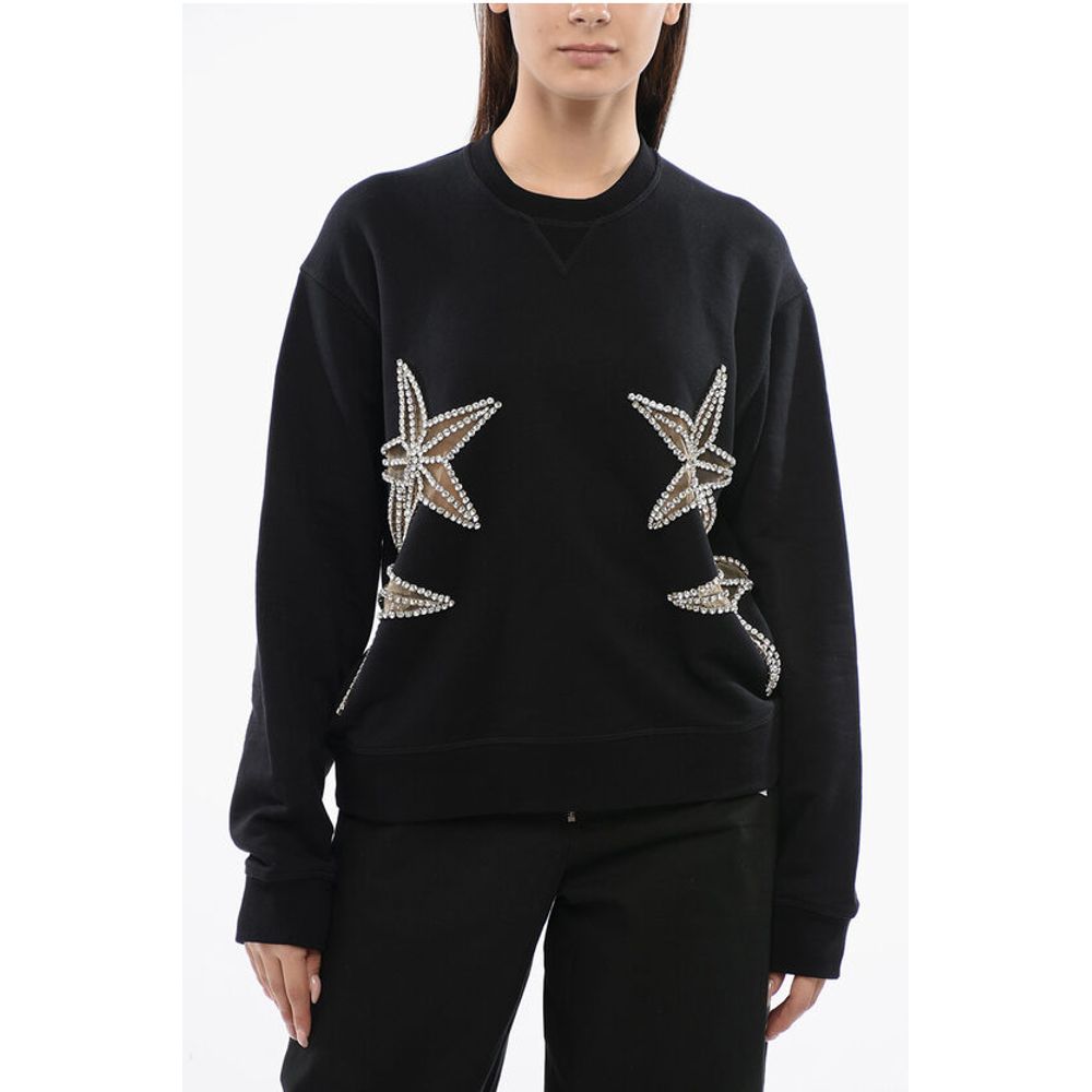 Crew Neck STAR Sweatshirt with See-Through Inserts and Rhine